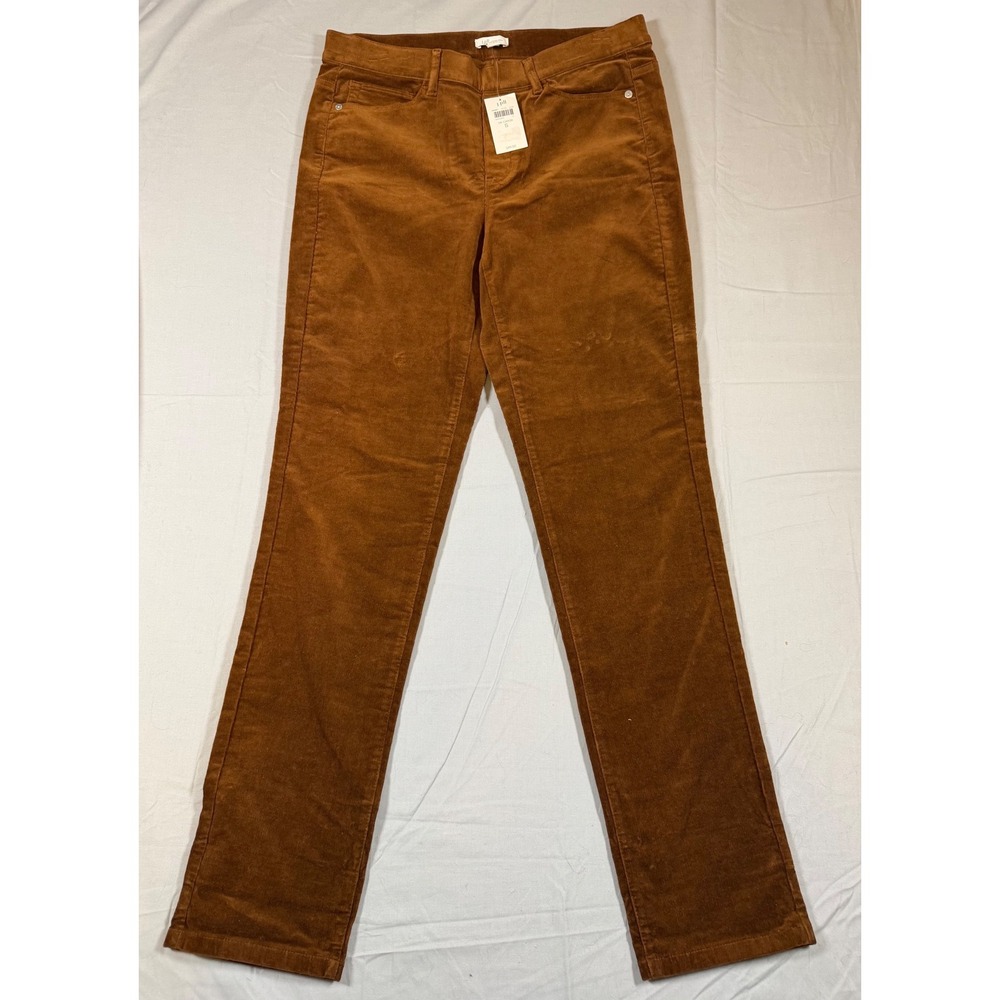 J. Jill Corduroy Straight Leg Pants Dark Carob Brown Size S NWT Preppy
